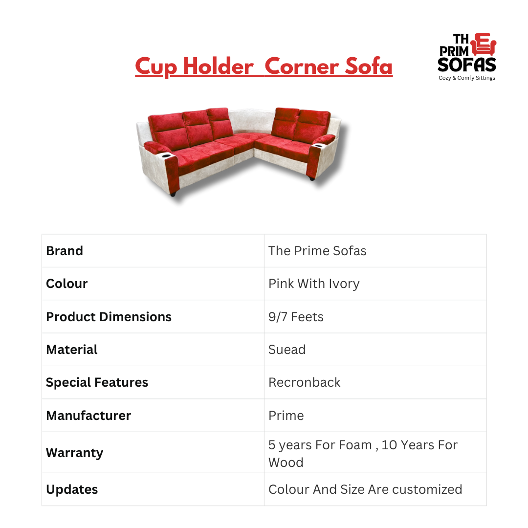 Cup Holder Corner Sofa